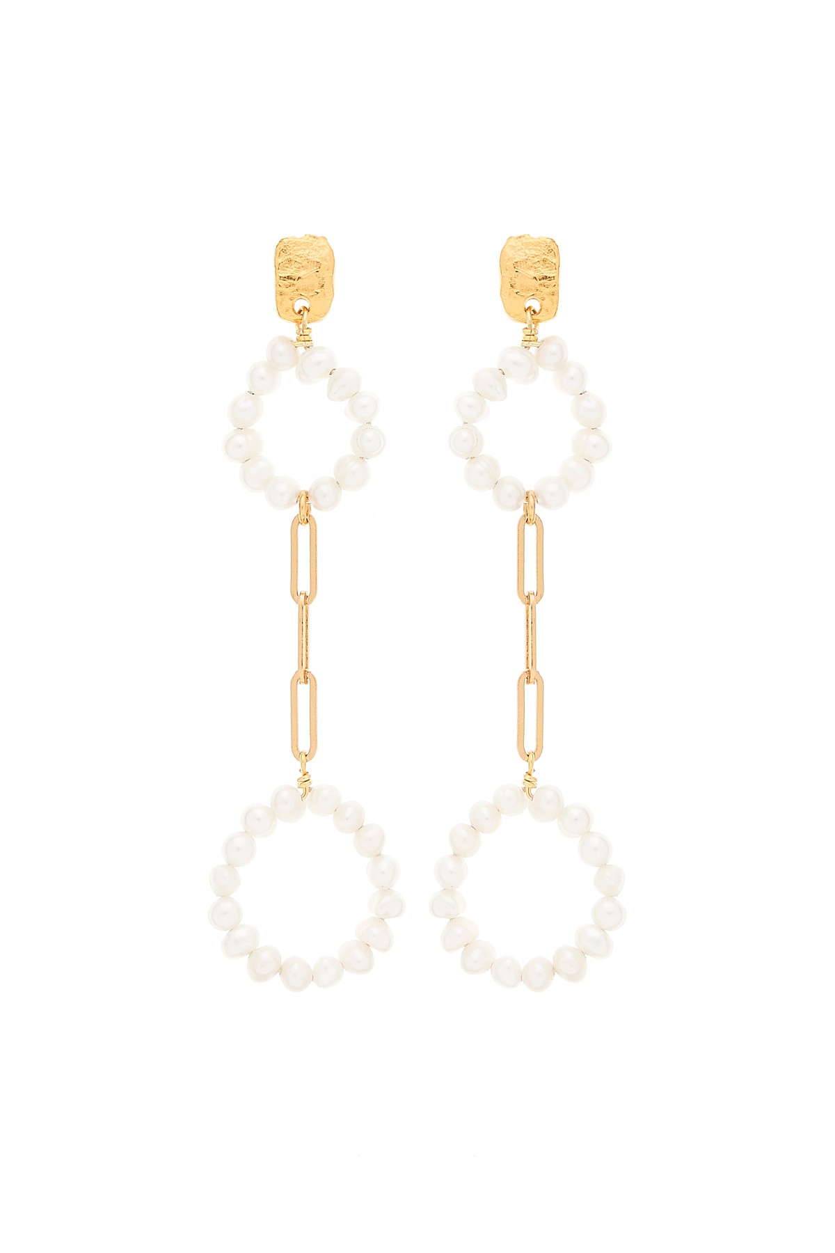 Pearly Circle Double Earrings